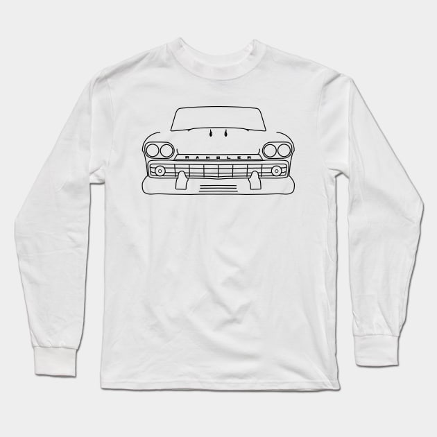 1959 AMC Rambler classic car black outline graphic Long Sleeve T-Shirt by soitwouldseem